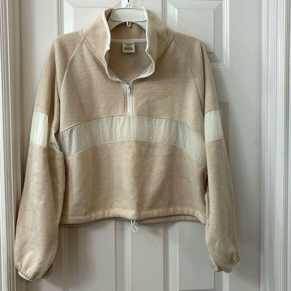 PINK Size Large Cropped fleece pullover - Picture 1 of 10